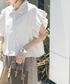 URBAN RESEARCH ITEMS / アーバンリサーチ アイテムズ シャツ・ブラウス | フリルリネンショートブラウス