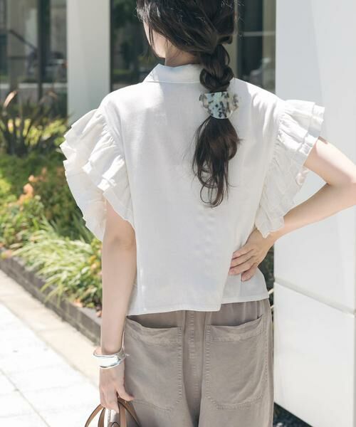 URBAN RESEARCH ITEMS / アーバンリサーチ アイテムズ シャツ・ブラウス | フリルリネンショートブラウス | 詳細2