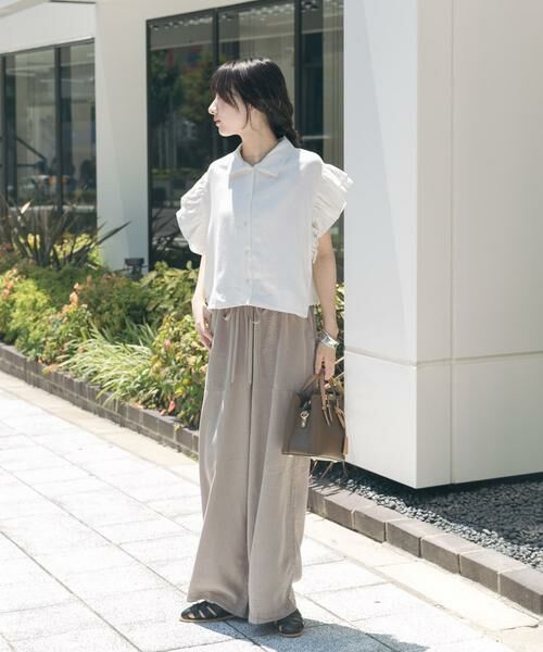 URBAN RESEARCH ITEMS / アーバンリサーチ アイテムズ シャツ・ブラウス | フリルリネンショートブラウス | 詳細5