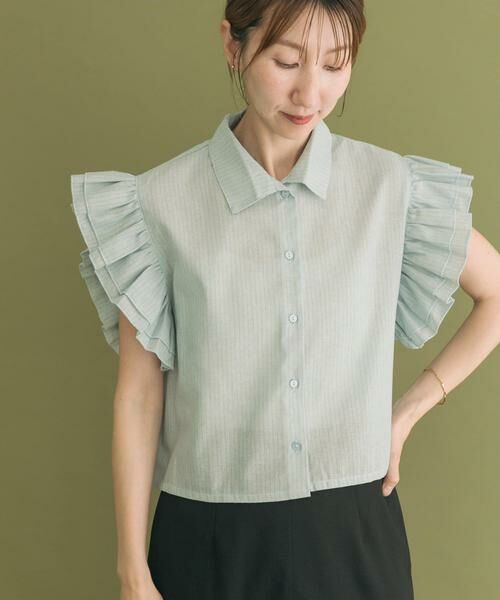 URBAN RESEARCH ITEMS / アーバンリサーチ アイテムズ シャツ・ブラウス | フリルリネンショートブラウス | 詳細17