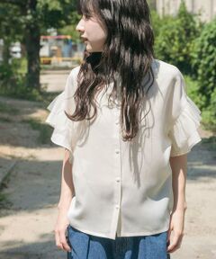 URBAN RESEARCH ITEMS / アーバンリサーチ アイテムズ シャツ・ブラウス | チュールドッキングフリルブラウス