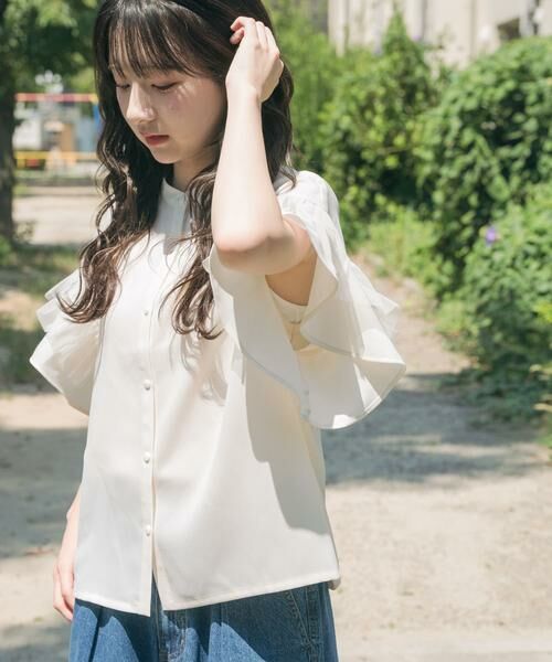 URBAN RESEARCH ITEMS / アーバンリサーチ アイテムズ シャツ・ブラウス | チュールドッキングフリルブラウス | 詳細1
