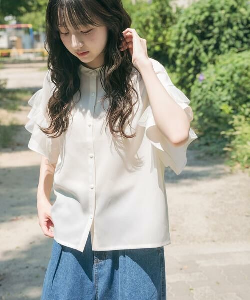 URBAN RESEARCH ITEMS / アーバンリサーチ アイテムズ シャツ・ブラウス | チュールドッキングフリルブラウス | 詳細2