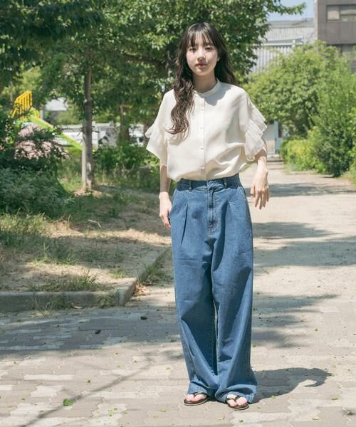 URBAN RESEARCH ITEMS / アーバンリサーチ アイテムズ シャツ・ブラウス | チュールドッキングフリルブラウス | 詳細4