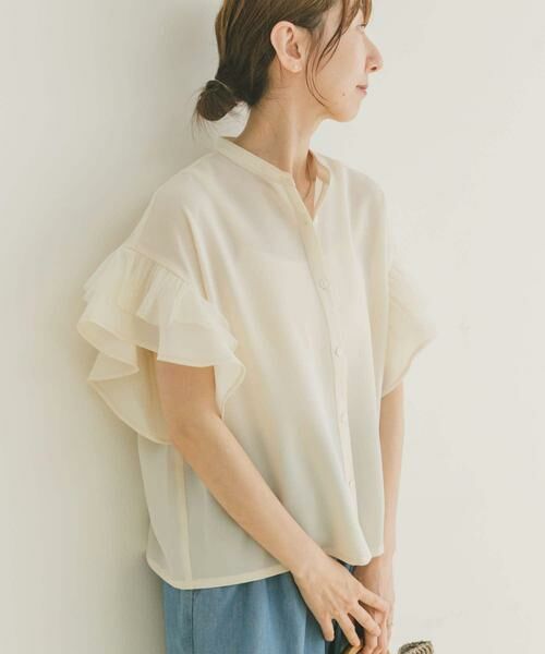 URBAN RESEARCH ITEMS / アーバンリサーチ アイテムズ シャツ・ブラウス | チュールドッキングフリルブラウス | 詳細5