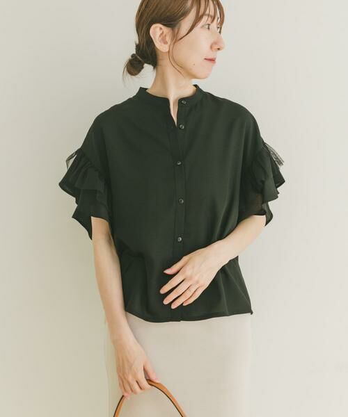 URBAN RESEARCH ITEMS / アーバンリサーチ アイテムズ シャツ・ブラウス | チュールドッキングフリルブラウス | 詳細14