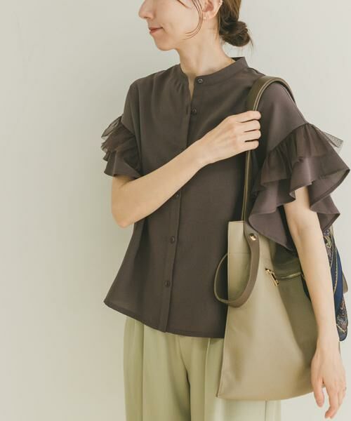 URBAN RESEARCH ITEMS / アーバンリサーチ アイテムズ シャツ・ブラウス | チュールドッキングフリルブラウス | 詳細23