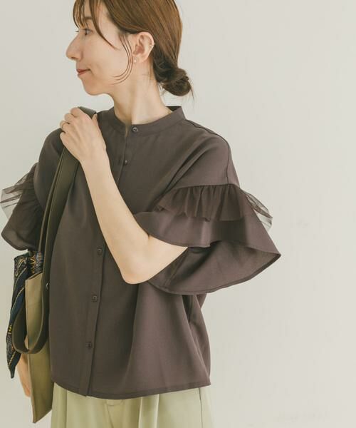 URBAN RESEARCH ITEMS / アーバンリサーチ アイテムズ シャツ・ブラウス | チュールドッキングフリルブラウス | 詳細25