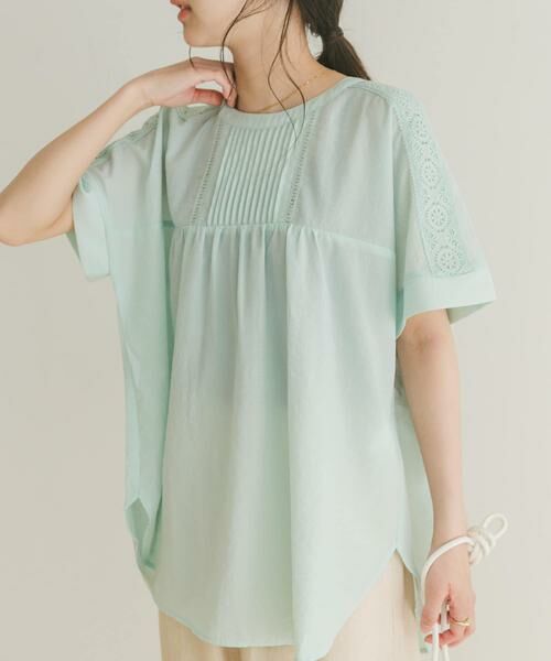 URBAN RESEARCH ITEMS / アーバンリサーチ アイテムズ シャツ・ブラウス | ピンタックレースブラウス | 詳細1