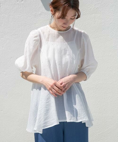 URBAN RESEARCH ITEMS / アーバンリサーチ アイテムズ シャツ・ブラウス | ラメストーンシアーブラウス | 詳細1