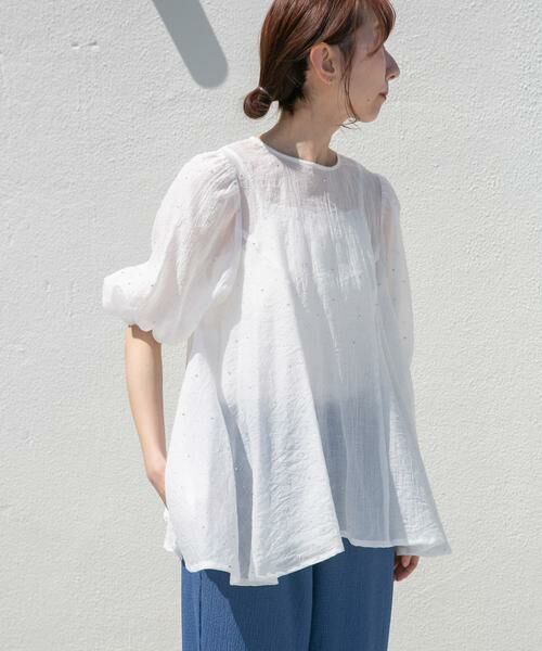 URBAN RESEARCH ITEMS / アーバンリサーチ アイテムズ シャツ・ブラウス | ラメストーンシアーブラウス | 詳細2