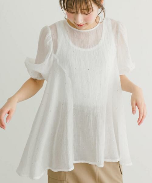 URBAN RESEARCH ITEMS / アーバンリサーチ アイテムズ シャツ・ブラウス | ラメストーンシアーブラウス | 詳細7