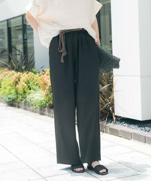 URBAN RESEARCH ITEMS/アーバンリサーチ アイテムズ ロープベルト付きリラックスパンツ ブラック FREE URBAN RESEARCH ITEMS/アーバンリサーチ アイテムズ ロープベルト付きリラックスパンツ ブラック FREE
