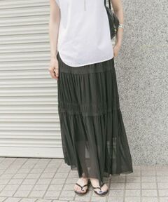 URBAN RESEARCH ITEMS / アーバンリサーチ アイテムズ スカート | チュールシャーリングスカート