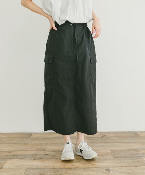 URBAN RESEARCH ITEMS/アーバンリサーチ アイテムズ ナイロンカーゴタイトスカート ブラック TALL URBAN RESEARCH ITEMS/アーバンリサーチ アイテムズ ナイロンカーゴタイトスカート ブラック TALL