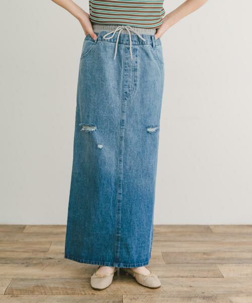 URBAN RESEARCH ITEMS / アーバンリサーチ アイテムズ スカート | ダブルウエストデニムスカート | 詳細1