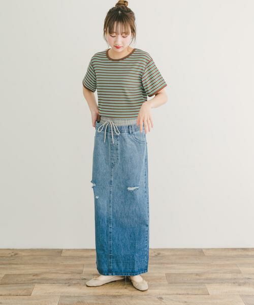 URBAN RESEARCH ITEMS / アーバンリサーチ アイテムズ スカート | ダブルウエストデニムスカート | 詳細5