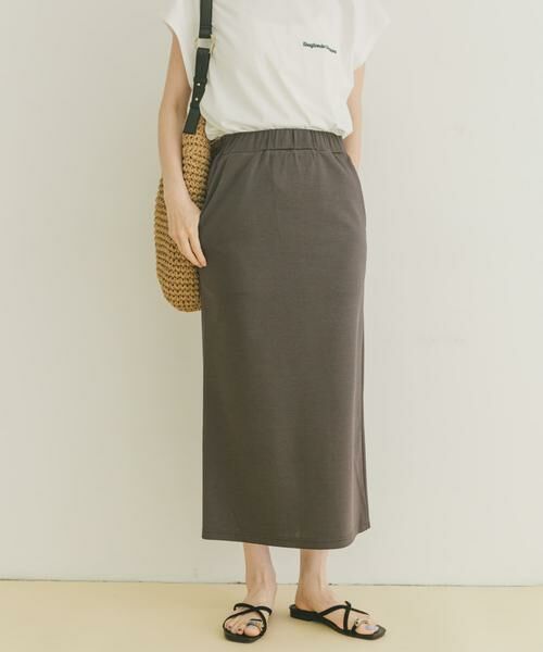 URBAN RESEARCH ITEMS / アーバンリサーチ アイテムズ スカート | ポンチストレートスカート(チャコールグレー)