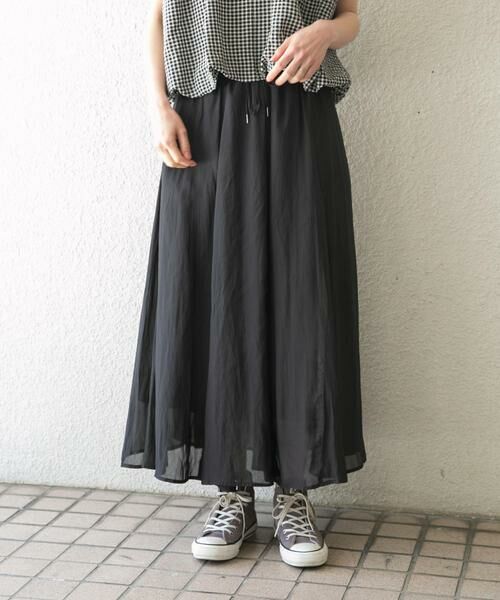 URBAN RESEARCH ITEMS/アーバンリサーチ アイテムズ シアーフレアスカート ブラック FREE URBAN RESEARCH ITEMS/アーバンリサーチ アイテムズ シアーフレアスカート ブラック FREE