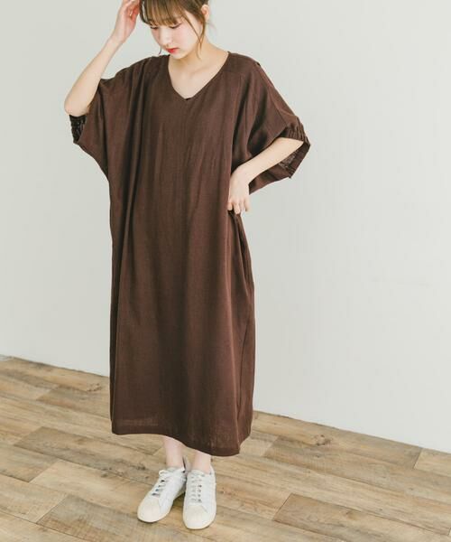 URBAN RESEARCH ITEMS / アーバンリサーチ アイテムズ ワンピース | リネンレーヨンドルマンワンピース | 詳細1