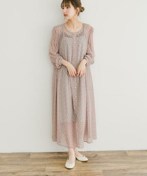 URBAN RESEARCH ITEMS / アーバンリサーチ アイテムズ ワンピース | フラワープリントシフォンワンピース | 詳細1