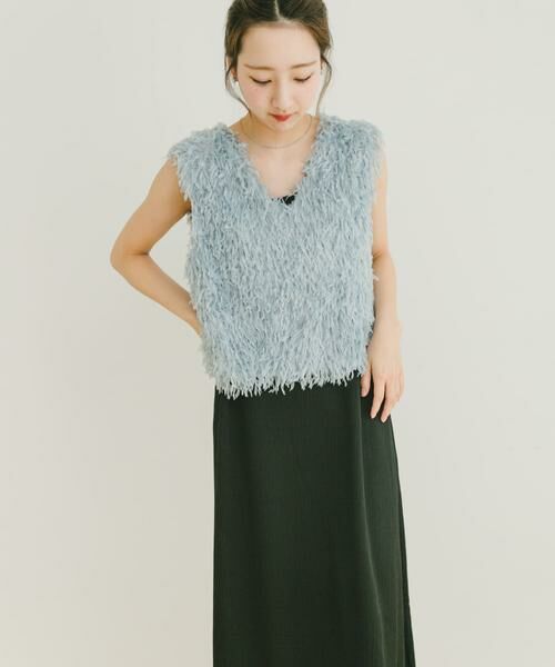 URBAN RESEARCH ITEMS / アーバンリサーチ アイテムズ ワンピース | フェザーベストセットキャミワンピース | 詳細1