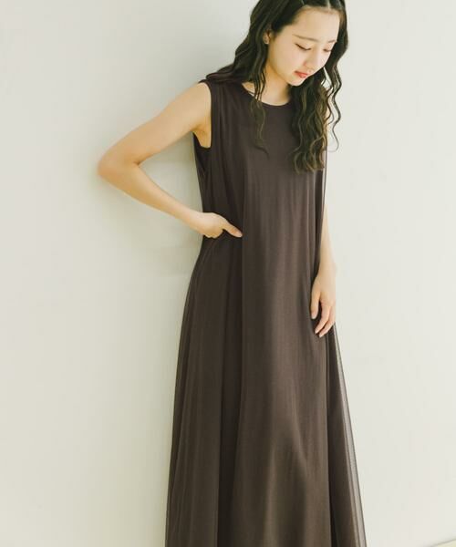 URBAN RESEARCH ITEMS / アーバンリサーチ アイテムズ ワンピース | チュールレイヤードワンピース | 詳細1