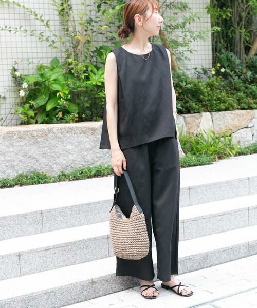 URBAN RESEARCH ITEMS/アーバンリサーチ アイテムズ リネンライクセットアップ ブラック FREE URBAN RESEARCH ITEMS/アーバンリサーチ アイテムズ リネンライクセットアップ ブラック FREE