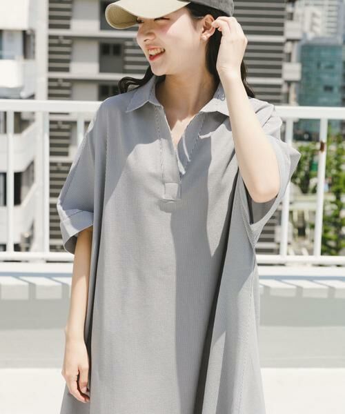 URBAN RESEARCH ITEMS / アーバンリサーチ アイテムズ ワンピース | サッカーストライプスキッパーワンピース | 詳細8