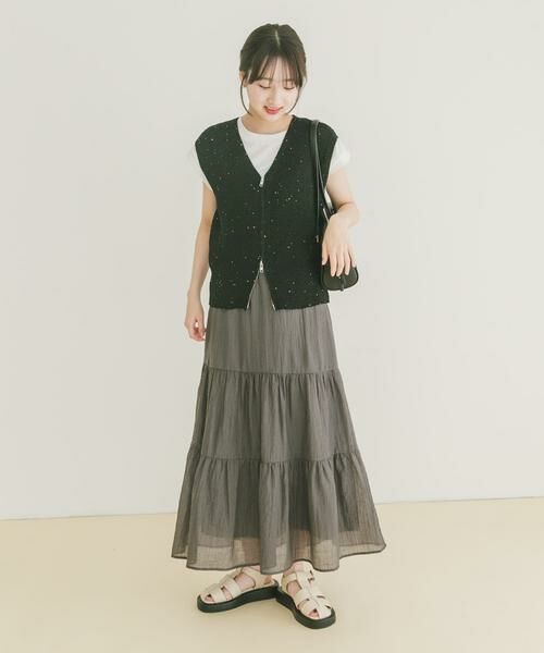 URBAN RESEARCH ITEMS / アーバンリサーチ アイテムズ ベスト | スパンコールベスト×スカートセット | 詳細3