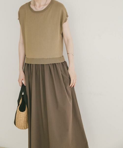 URBAN RESEARCH ITEMS / アーバンリサーチ アイテムズ ワンピース | ニットドッキングフレンチワンピース | 詳細1