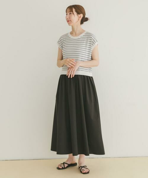 URBAN RESEARCH ITEMS/アーバンリサーチ アイテムズ ニットドッキングフレンチワンピース ブラック系その他 FREE