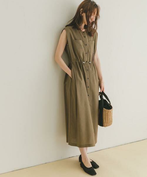 URBAN RESEARCH ITEMS / アーバンリサーチ アイテムズ ワンピース | ウエストドロストノースリワンピース | 詳細13