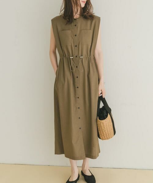 URBAN RESEARCH ITEMS/アーバンリサーチ アイテムズ ウエストドロストノースリワンピース ライトブラウン FREE