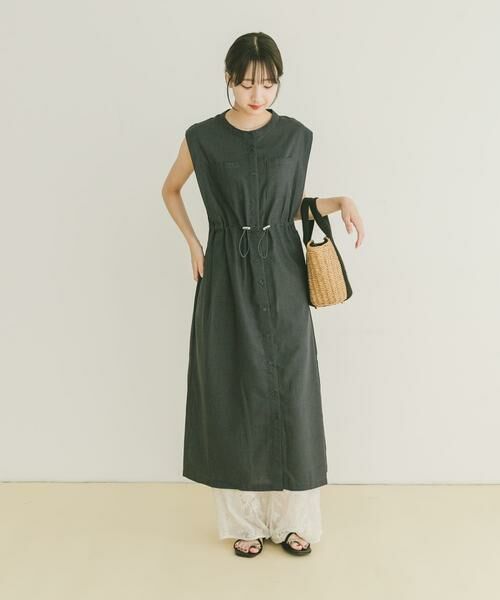 URBAN RESEARCH ITEMS / アーバンリサーチ アイテムズ ワンピース | ウエストドロストノースリワンピース | 詳細20