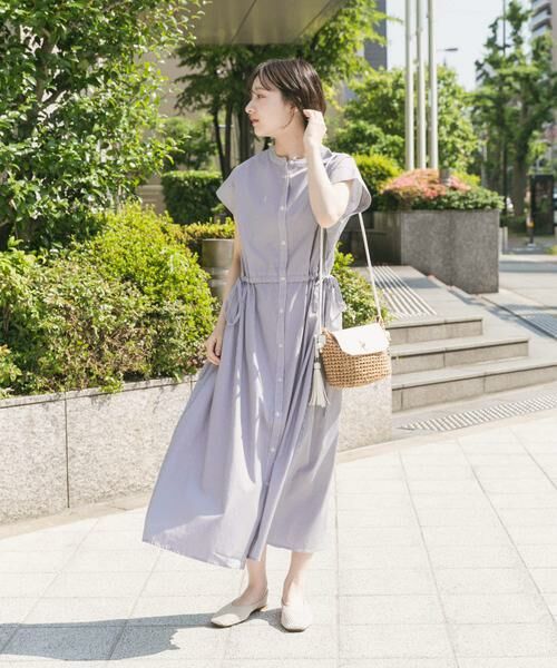 URBAN RESEARCH ITEMS / アーバンリサーチ アイテムズ ワンピース | ウエストギャザーストライプワンピース | 詳細1