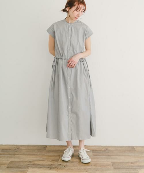 URBAN RESEARCH ITEMS / アーバンリサーチ アイテムズ ワンピース | ウエストギャザーストライプワンピース | 詳細10