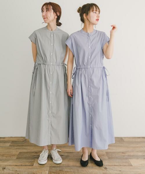 URBAN RESEARCH ITEMS / アーバンリサーチ アイテムズ ワンピース | ウエストギャザーストライプワンピース | 詳細14