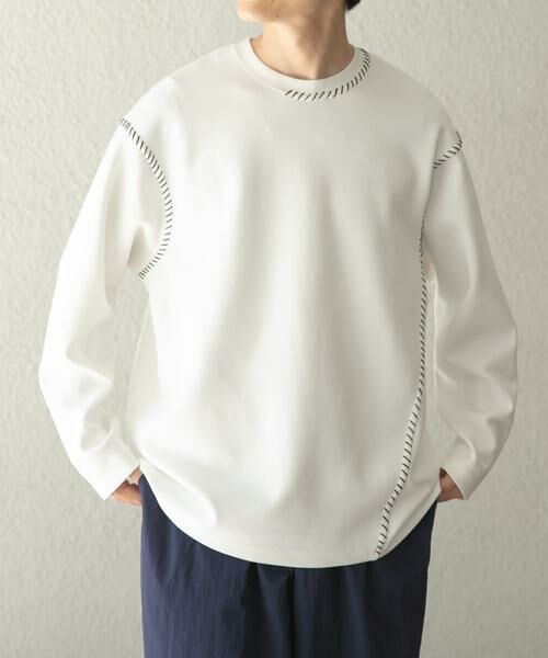 URBAN RESEARCH ITEMS / アーバンリサーチ アイテムズ Tシャツ | ブランケットステッチロングスリーブカットソー | 詳細15