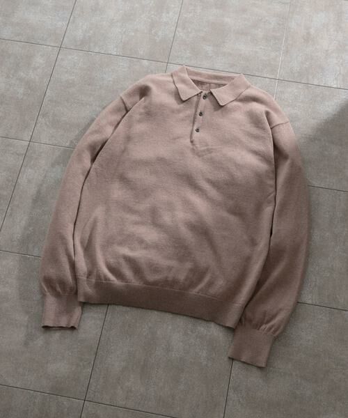 URBAN RESEARCH ITEMS/アーバンリサーチ アイテムズ カシミヤ×コットンポロセーター モカ M