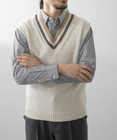 URBAN RESEARCH ITEMS / アーバンリサーチ アイテムズ ベスト | ウール混チルデンVネックニットベスト