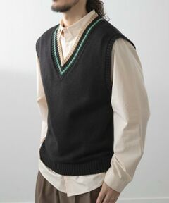 URBAN RESEARCH ITEMS / アーバンリサーチ アイテムズ ベスト | ウール混チルデンVネックニットベスト