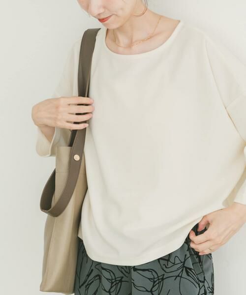 URBAN RESEARCH ITEMS/アーバンリサーチ アイテムズ カットジョーゼット7分袖プルオーバー オフホワイト FREE