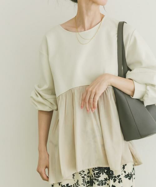 URBAN RESEARCH ITEMS/アーバンリサーチ アイテムズ 袖ボリュームドッキングプルオーバー オフホワイト FREE URBAN RESEARCH ITEMS/アーバンリサーチ アイテムズ 袖ボリュームドッキングプルオーバー オフホワイト FREE