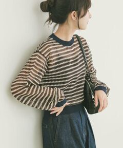URBAN RESEARCH ITEMS / アーバンリサーチ アイテムズ ニット・セーター | シアーボーダーロングスリーブニット