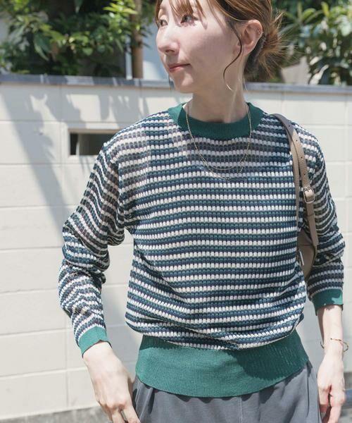 URBAN RESEARCH ITEMS / アーバンリサーチ アイテムズ ニット・セーター | シアーボーダーロングスリーブニット | 詳細2