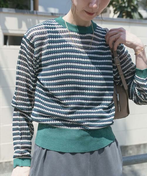 URBAN RESEARCH ITEMS / アーバンリサーチ アイテムズ ニット・セーター | シアーボーダーロングスリーブニット | 詳細3