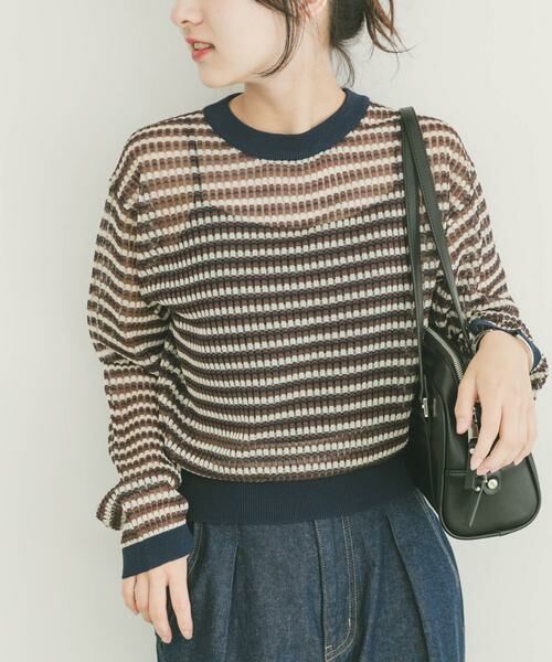 URBAN RESEARCH ITEMS / アーバンリサーチ アイテムズ ニット・セーター | シアーボーダーロングスリーブニット | 詳細9