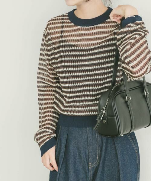 URBAN RESEARCH ITEMS / アーバンリサーチ アイテムズ ニット・セーター | シアーボーダーロングスリーブニット | 詳細10