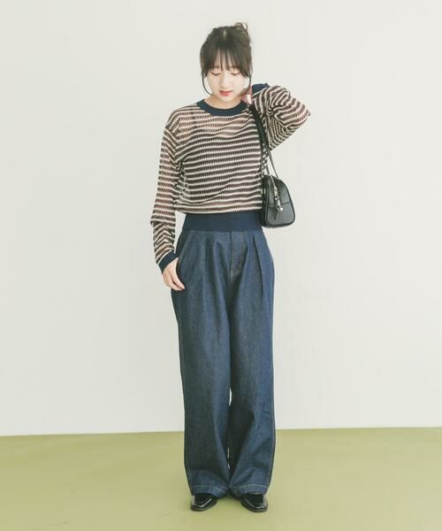 URBAN RESEARCH ITEMS / アーバンリサーチ アイテムズ ニット・セーター | シアーボーダーロングスリーブニット | 詳細13